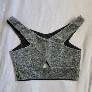 Express silver party crop top